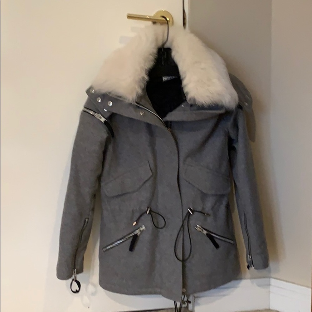 SAM. Gray wool coat.